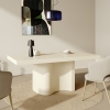 Table à manger en marbre d'ingénierie beige