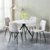 Lot de 4 chaises en tissu blanc écru pieds en métal noir