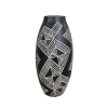 Vase ethnique en polyrésine noir et blanc H31 cm
