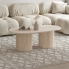 Table basse ovale en marbre composite beige