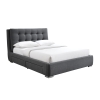 Lit double en tissu gris foncé avec 2 tiroirs 160x200 cm