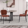Lot de 2 chaises en tissu rouille piètement métal noir