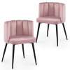 Lot de 2 chaises design en velours rose