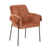 Chaise en tissu terracotta pieds en métal noir