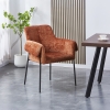 Chaise en tissu terracotta pieds en métal noir