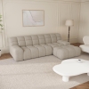 Canapé d'angle tissu bouclette beige - Angle droit