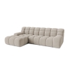 Canapé d'angle tissu bouclette beige - Angle gauche