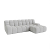 Canapé d'angle tissu bouclette gris clair - Angle droit