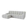 Canapé d'angle tissu bouclette gris clair - Angle gauche