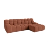 Canapé d'angle tissu bouclette orange - Angle droit