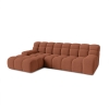 Canapé d'angle tissu bouclette orange - Angle gauche