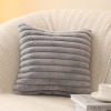 Coussin carré en tissu côtelé gris 43x43 cm