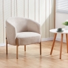 Fauteuil en tissu beige pieds couleur bois