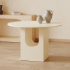 Table à manger ronde en marbre d'ingénierie beige
