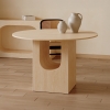 Table à manger ronde en marbre d'ingénierie couleur travertin