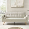 Canapé clic clac design 3 places en tissu beige