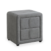 Table de chevet 2 tiroirs en tissu gris foncé