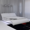 Lit en simili cuir blanc à LED 180x200 cm