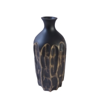 Vase en résine noir et doré H36 cm