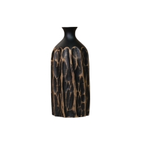 Vase en résine noir et doré H36 cm