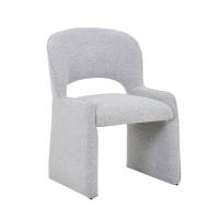 Fauteuil tissu bouclette gris