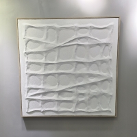 Tableau en relief blanc 100x100 cm