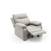 Fauteuil relax électrique en simili cuir gris clair