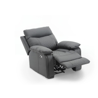 Fauteuil relax électrique en simili cuir gris foncé