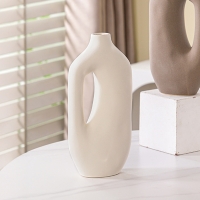 Vase en céramique beige H28.5 cm