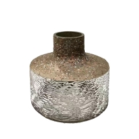 Vase en céramique argenté et marron H21.5 cm