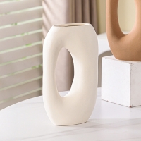 Vase en céramique beige H25 cm