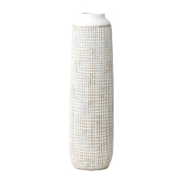 Vase totem en polyrésine blanc H50 cm