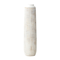 Vase totem en polyrésine blanc H60 cm