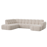 Canapé panoramique tissu beige - Angle droit