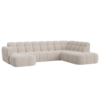 Canapé panoramique tissu beige - Angle gauche