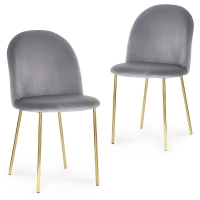 Lot de 2 chaises en velours gris design