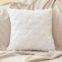 Coussin carré en tissu à motifs blanc 43x43 cm