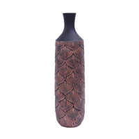 Vase XL en polyrésine noir et marron H50 cm