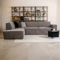 Canapé d'angle en tissu gris- Angle gauche