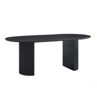 Table à manger ovale couleur marron foncé