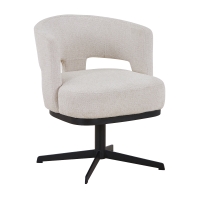 Chaise pivotante en tissu beige pieds en métal noir