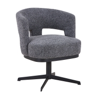 Chaise pivotante en tissu gris anthracite pieds en métal noir