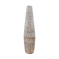 Vase XL en polyrésine bois et blanc H69 cm
