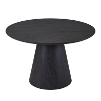 Table à manger ronde en bois marron piètement en cône