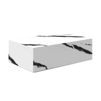Table basse rectangulaire marbre d'ingénierie blanc et noir