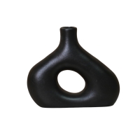 Vase en céramique noir H14 cm