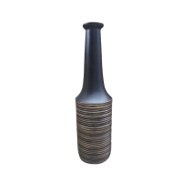 Vase en résine noir et doré H50 cm