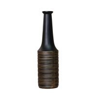 Vase en résine noir et doré H50 cm