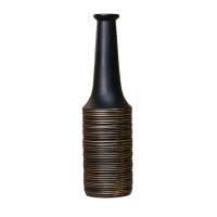 Vase en résine noir et doré H60 cm