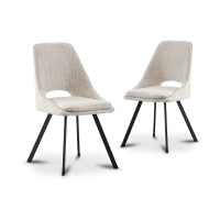 Lot de 2 chaises effet peau de mouton beige
